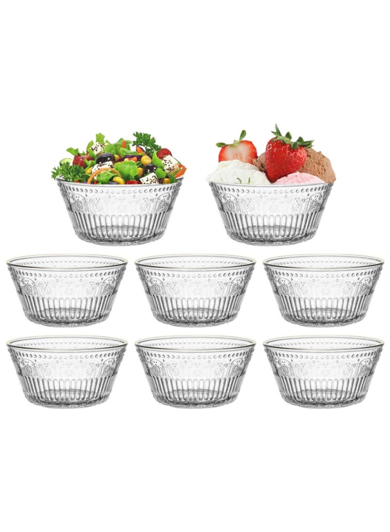 HOME ZONE Set of 8 13 OZ (385ml) Glass Small Bowls for Kitchen Dessert for Ice Cream Snack Side Dishes Small Serving Bowls for Dipping - Image 1