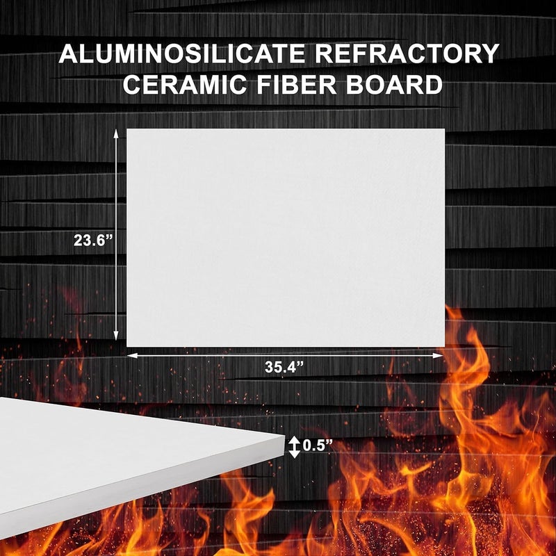 Simond STORE Ceramic Fiber Board Insulation - 2300F Rated - 1/2" x 23.6" x 35.4" - Pack of 1 - Ceramic Fiber Thermal Insulation Board for Stoves, Ovens, Forges, Kilns, Furnaces, Fireplaces, Boilers - Image 3
