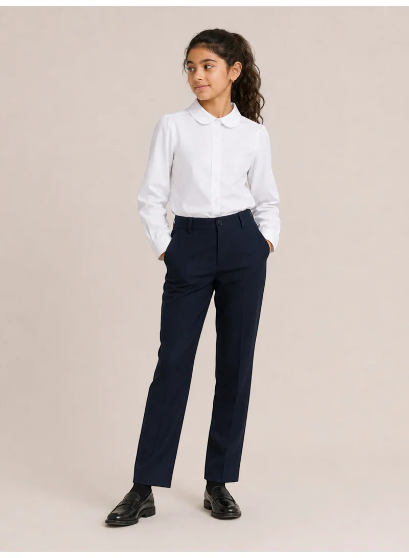 Victor And Jane WHITE White Senior Girls Long Sleeve Collared Shirt for Women | Best Price UAE