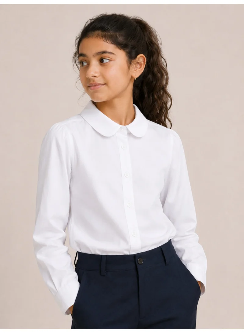 فكتور اند جين White Senior Girls Long Sleeve Collared Shirt
