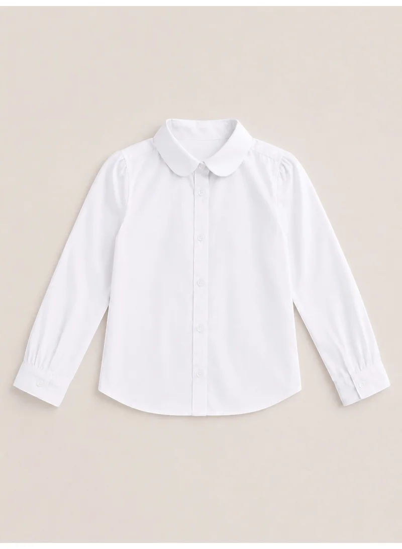 فكتور اند جين White Senior Girls Long Sleeve Collared Shirt