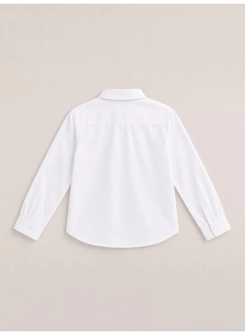 Victor And Jane WHITE White Senior Girls Long Sleeve Collared Shirt for Women | Best Price UAE