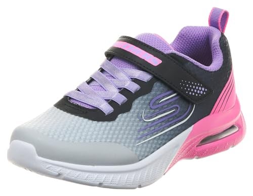 Skechers Kids Girls Microspec Max Plus Sneaker, Grey/Pink, 11, Little Kid - Image 1