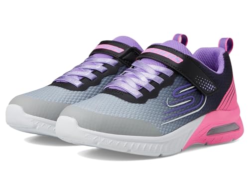 Skechers Kids Girls Microspec Max Plus Sneaker, Grey/Pink, 11, Little Kid - Image 2