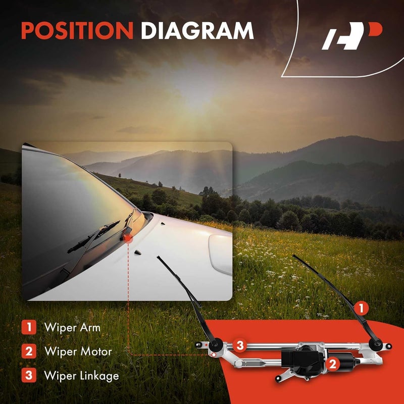 A-Premium Front Windshield Wiper Linkage Assembly Compatible with Jeep Wrangler 2007-2016 V6 3.6L 3.8L - Image 3