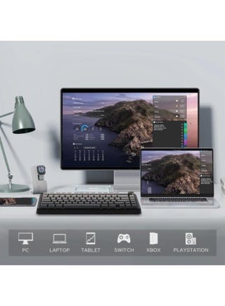 AULA F75 MAX Gaming Keyboard, 75% Hot Swappable Custom Mechanical Magnetic Keyboard with Knob&TFT Screen, 2.4GHz/Type-C/BT5.0, Gasket Creamy RGB Keyboards, for PC/Mac/Office/Gaming,Leobog Reaper Switch - view 3