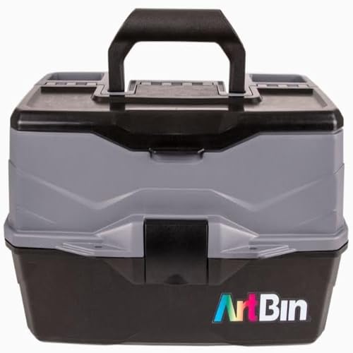 ArtBin 3-Tray Art Supply Box Versatile Organizer for Brushes, Paints, Stamps, and More - Durable Hard Plastic, Secure Closure, Portable with Top Trays and Dividers - Image 2