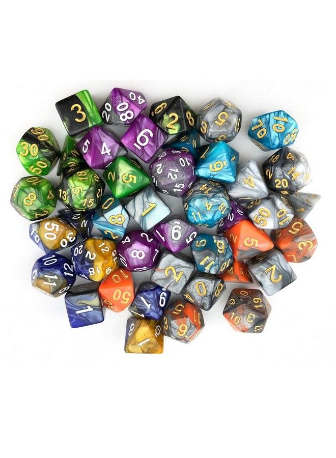 6 X 7 Sets(42 Pieces) Double Colors Polyhedral Dice Set With Pouches For Dungeons And Dragons Dnd Rpg Mtg Table Games D4 D6 D8 D10 D12 D20 (6Colors Set 2)  - Image 5