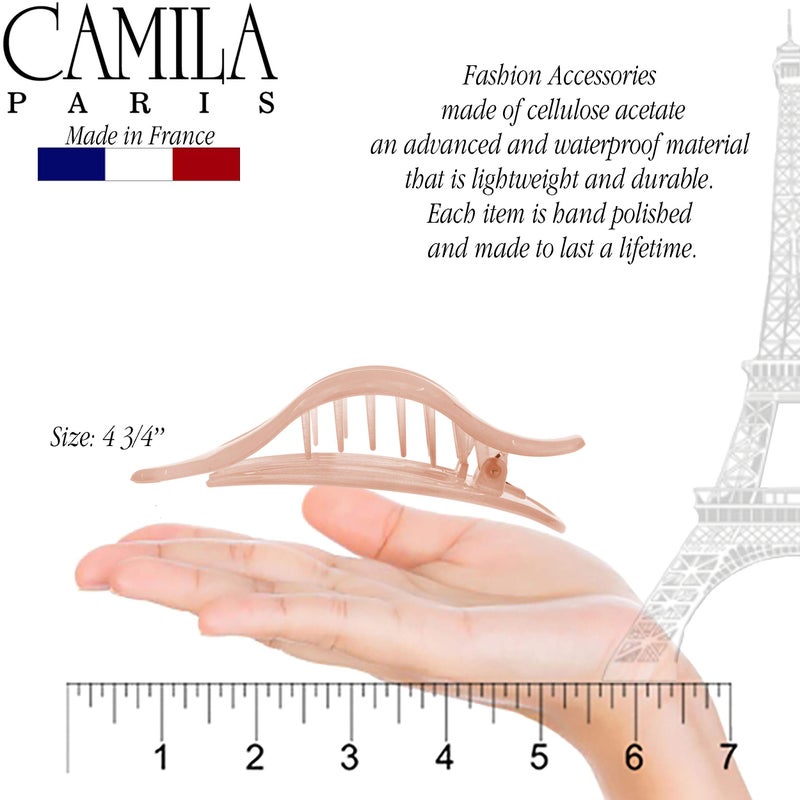 Camila Paris CP2399 French Hair Clips, Large Side Slide Hair Clips for Long Curly Wavy Hair, Strong Hold No Slip Grip, Girls Hair Claw Clips for Women, Styling Girls Hair Accessories, Made In France - Image 4