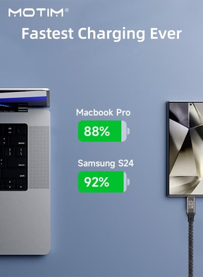 Motim 240W USB C Cable 2M, USB C to USB C Cord Fast Charger Cable Compatible with iPhone 16/15 Series, Samsung Galaxy S25/S24/S23/S22, MacBook Pro Air, iPad Pro Air, Dell XPS,  - Image 3