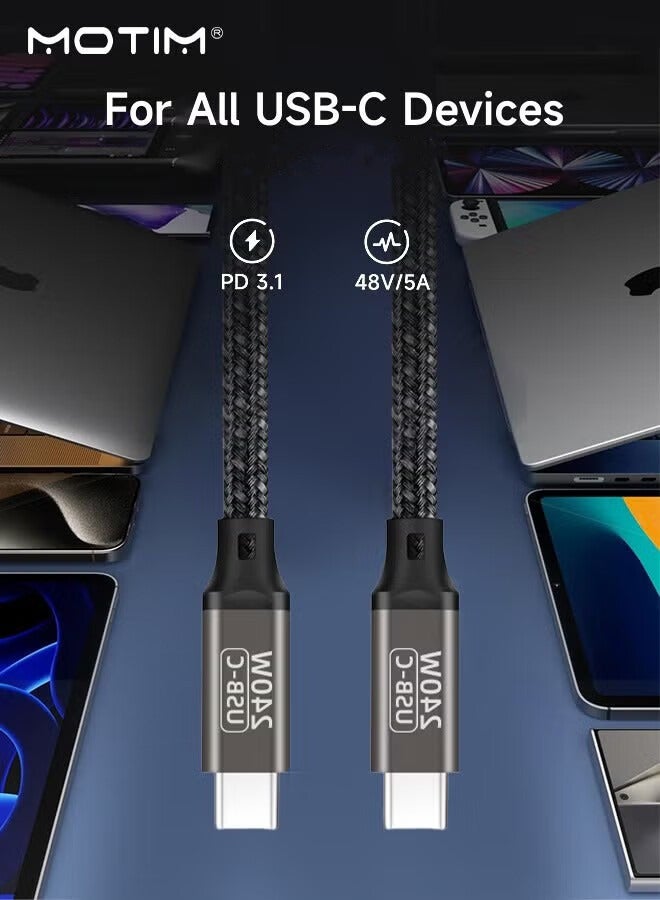 Motim 240W USB C Cable 2M, USB C to USB C Cord Fast Charger Cable Compatible with iPhone 16/15 Series, Samsung Galaxy S25/S24/S23/S22, MacBook Pro Air, iPad Pro Air, Dell XPS,  - Image 4