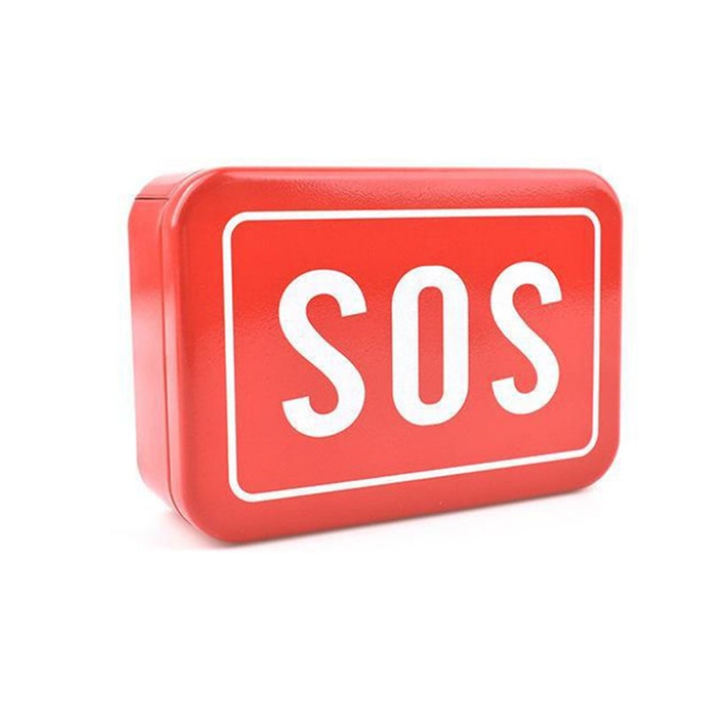 صندوق تخزين حديدي فارغ مستطيل صغير بنمط SOS لأدوات ومعدات الحمام الخارجي للخيام - Image 1