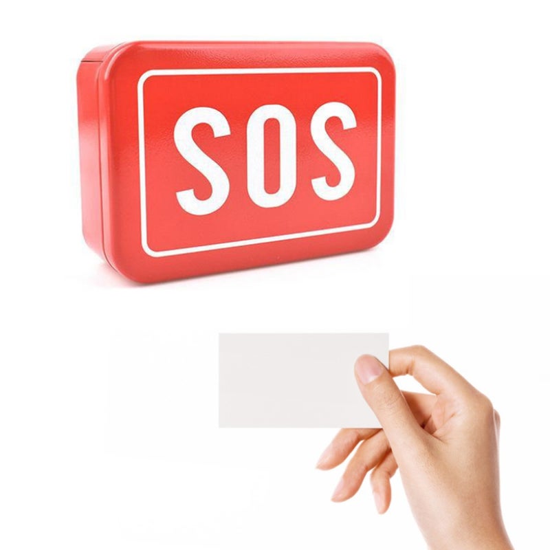 صندوق تخزين حديدي فارغ مستطيل صغير بنمط SOS لأدوات ومعدات الحمام الخارجي للخيام - Image 5