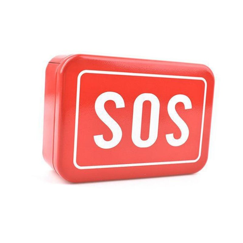 صندوق تخزين حديدي فارغ مستطيل صغير بنمط SOS لأدوات ومعدات الحمام الخارجي للخيام - Image 3