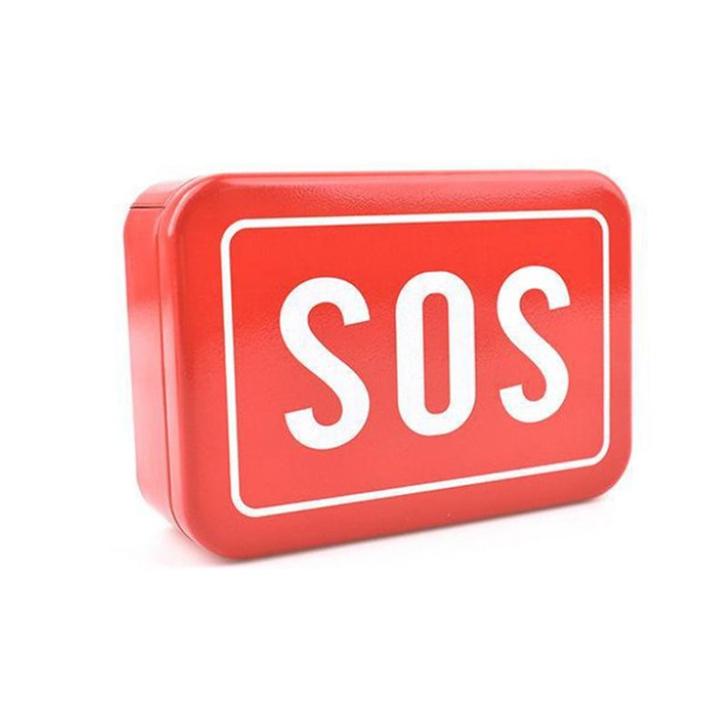 صندوق تخزين حديدي فارغ مستطيل صغير بنمط SOS لأدوات ومعدات الحمام الخارجي للخيام - Image 2