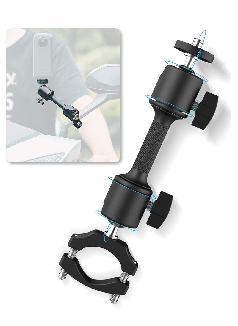 Generic 360° Motorcycle Bike Camera Holder Handlebar Mount Bracket 1/4 Metal Stand Compatible with GoPro Hero 11/10/ 9/8/7/6/5 Black,DJI Osmo Action 3/2,Insta360 One X2,Campark/AKASO and More  - Image 1