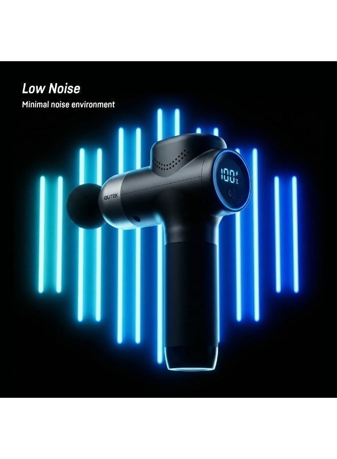 Qutek Quiet Deep Tissue Massage Gun, Portable Electric Handheld Muscle Massager for Muscle Relaxation and Post-Workout Recovery, Suitable for Neck, Back, Legs and Body - Image 4