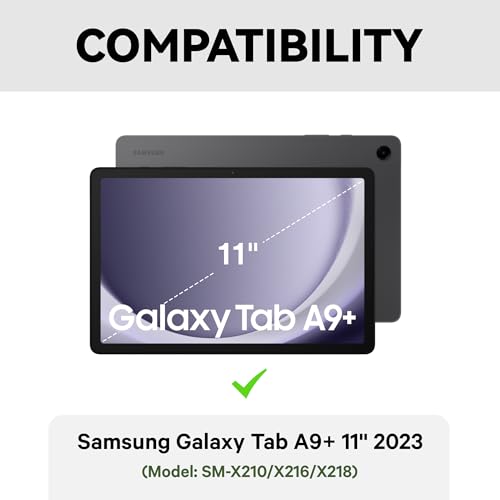 GreenLaw Keyboard Case for Samsung Galaxy Tab A9 Plus 11 inch 2023, 7 Color Backlit, Smart Trackpad, Stain-Resistant Cover with S Pen Holder, Detachable Keyboard for Galaxy Tab A9+ 11'', Black - Image 2