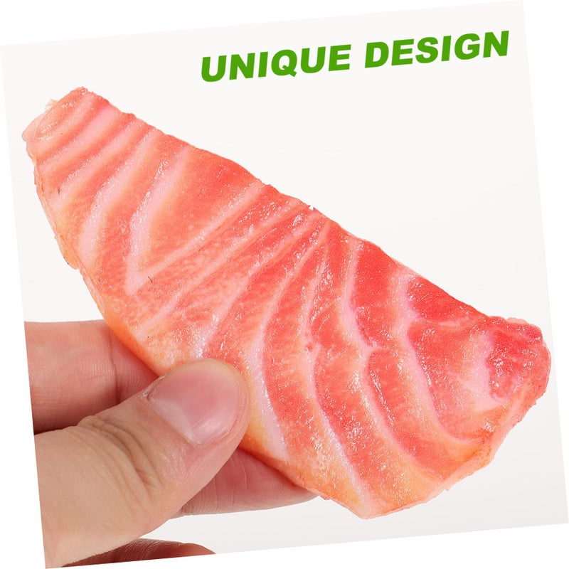 Realistic Simulation Salmon Slice Model 10 Inch Kitchen Prop Home Decor - Image 4