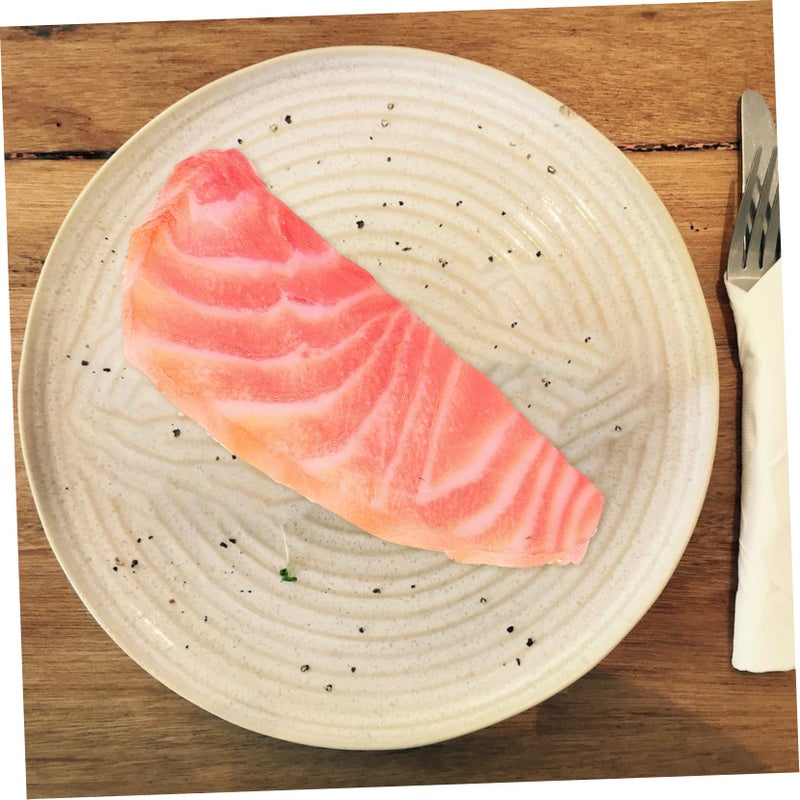 Realistic Simulation Salmon Slice Model 10 Inch Kitchen Prop Home Decor - Image 5