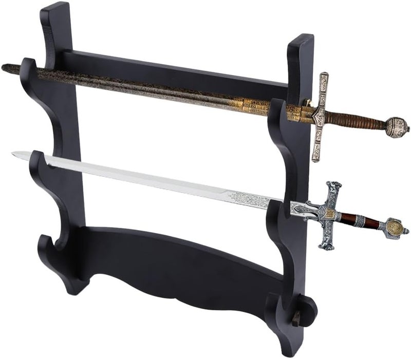 klarako Three-Tier Sword Holder Wall Mount, Samurai Sword Katana Stand Hanger Bracket Display for Katana Wakizashi and Standard Swords - Image 1