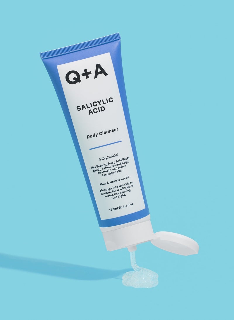 Q+A Salicylic Acid Cleansing Gel for Oily Skin, Acne & Blackheads Face Wash 125ml - Image 3