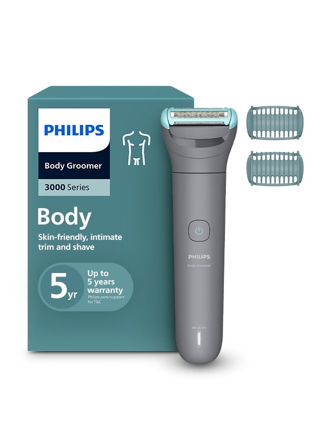 Philips Series 3000 Body Groomer With Triple Protect Shave System, BG3480/15 - Mid Grey - Image 1