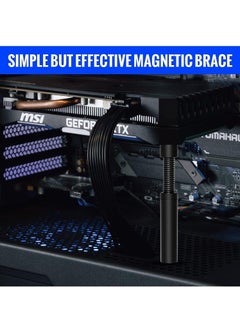 Generic GPU Support Bracket, Graphics Video Card Brace with Height Adjustable, Anti-Sag Holder for Universal Graphics Card, GPU Stand with Magnet and Rubber Pad (Black)  - Image 3