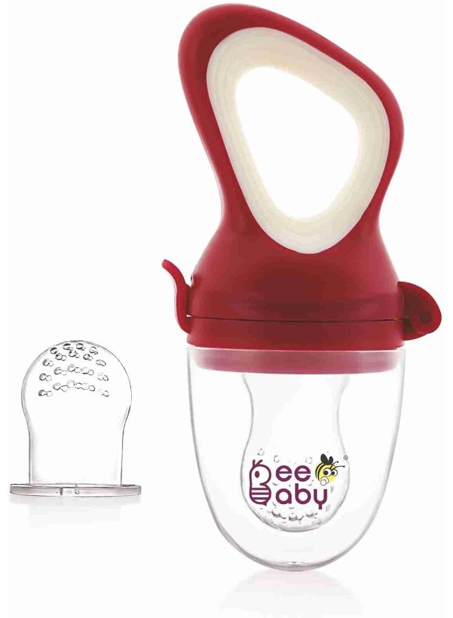 Beebaby Silicone Food and Fruit Nibbler with Extra Silicone Mesh (Fresh - Pink) - Image 1