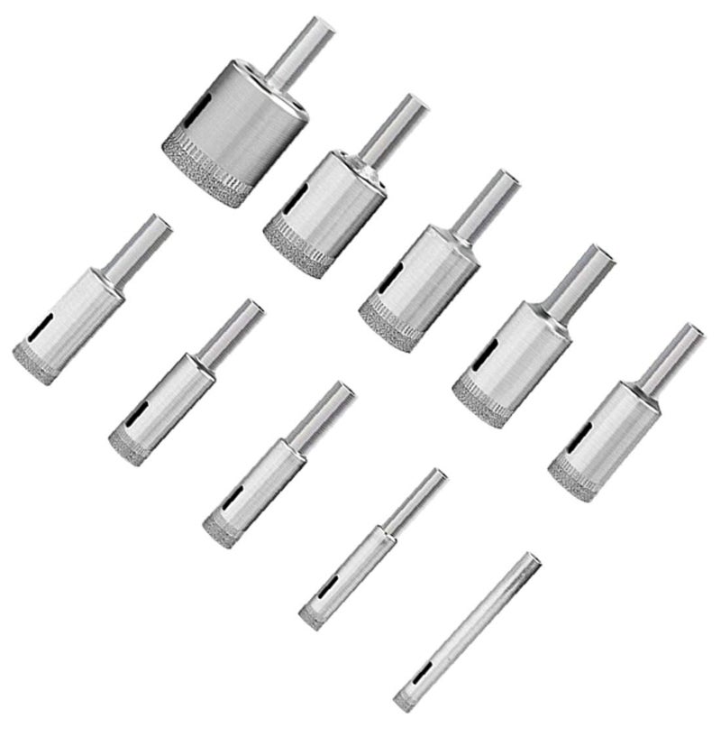 uptodateproducts مجموعة مثقاب الماس 625 مم 10 قطع لأدوات الحفر لزجاج السيراميك الرخام البلاط - Image 1