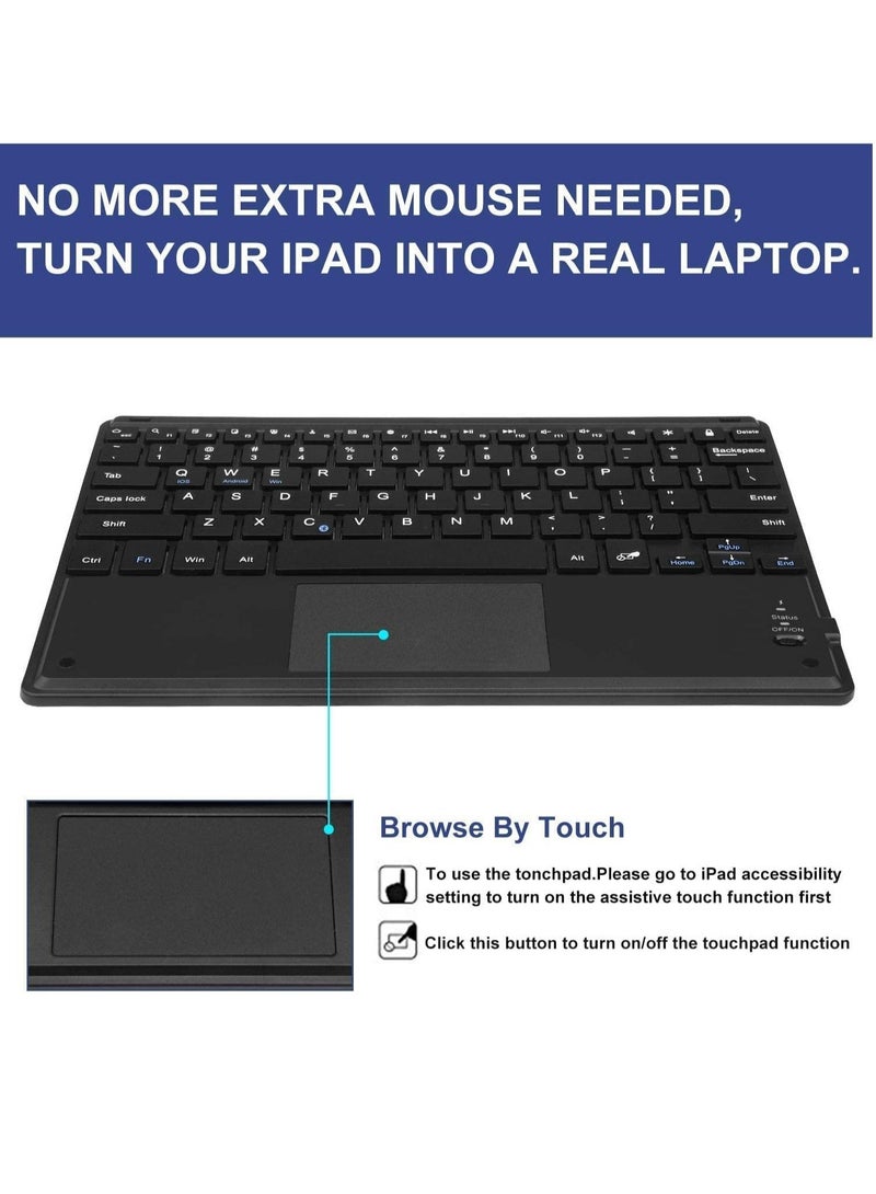 TIGER iPad Air 3rd Generation Case with Keyboard, Case with Pencil Holder and Touchpad, Wireless Keyboard with Bluetooth, Smart Folio Leather Cover for iPad Air 3 2020/iPad 8th/7th10.2 inch. - Image 4