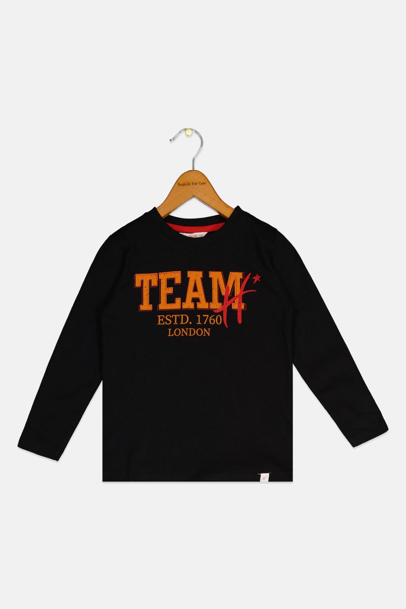Hamleys Toddlers Boy Long Sleeve Graphic Print T-Shirt, Black - Image 2