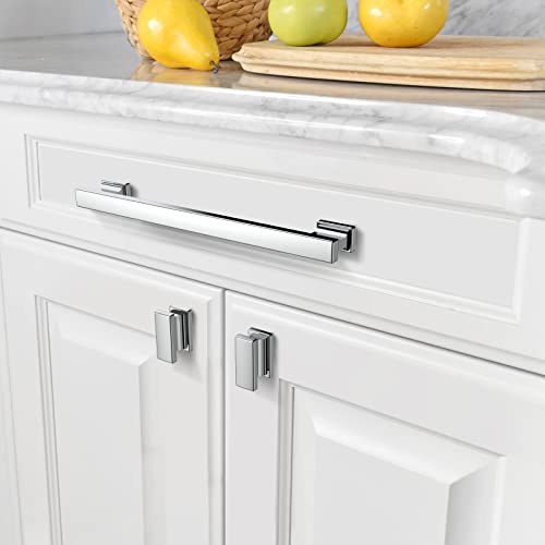 Amerdeco 10 Pack Polished Chrome Cabinet Pulls, 7 Inch Hole Centers, Kitchen Cabinet Handles, Cabinet Hardware, Zinc Alloy, Modern Style - Image 3