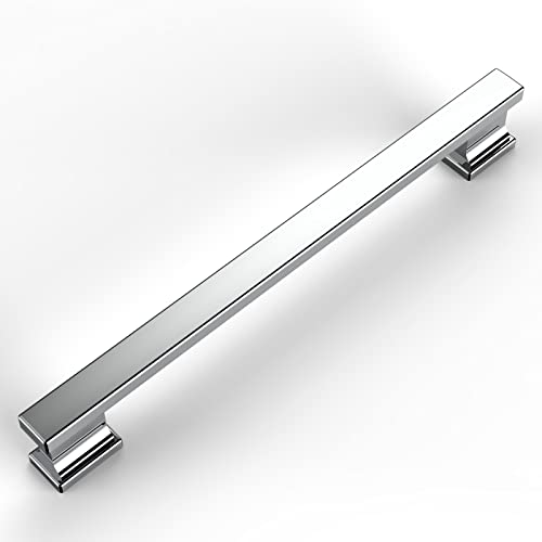 Amerdeco 10 Pack Polished Chrome Cabinet Pulls, 7 Inch Hole Centers, Kitchen Cabinet Handles, Cabinet Hardware, Zinc Alloy, Modern Style - Image 1