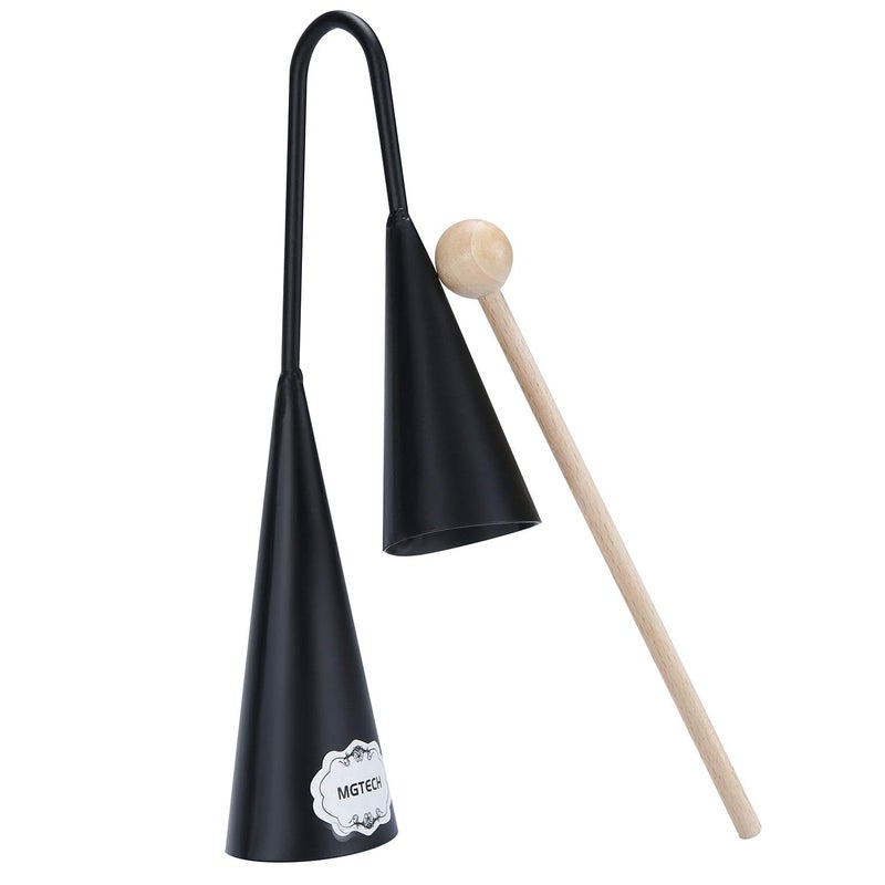 MGTECH Agogo Bell, Two Tone, Traditional Latin Percussion Instrument with Wooden Stick - Image 2