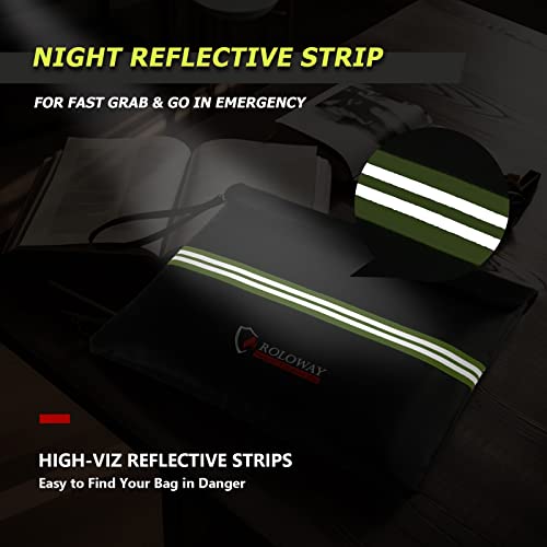 ROLOWAY Fireproof Document Bag (14 x 11 inch) with 5200℉ Upgraded Aluminum Foil Layer, Fireproof Bag for Documents with Reflective Strip and Zipper (Black) - Image 4