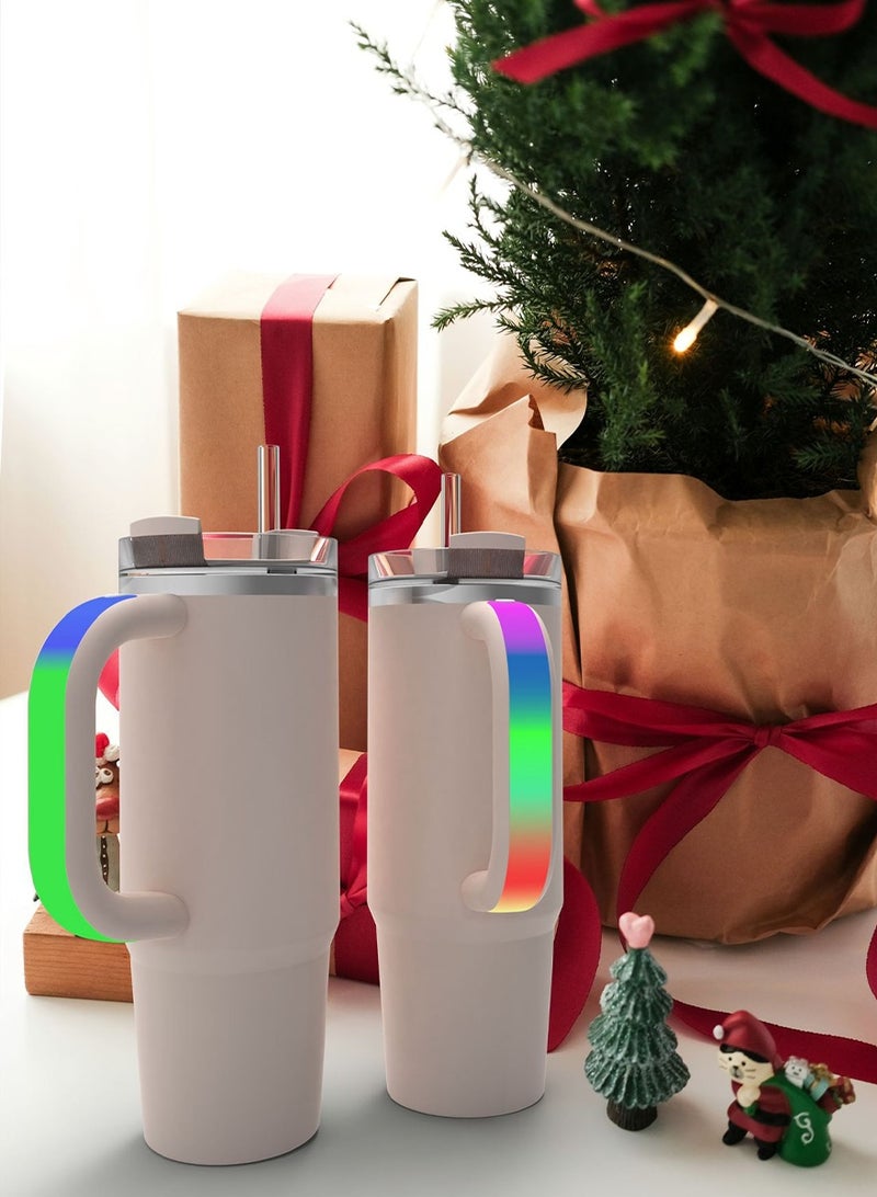 10 Colors LED Light-Up Handle for Stanley 40oz/30oz, Simple Modern Halloween Tumbler Glow in Cup Handles Comfortable Water Bottle Handle for Christmas Party Tumbler Gift for Stanley Cup Lovers (Pink) - Image 3