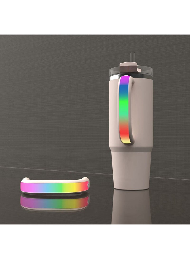 10 Colors LED Light-Up Handle for Stanley 40oz/30oz, Simple Modern Halloween Tumbler Glow in Cup Handles Comfortable Water Bottle Handle for Christmas Party Tumbler Gift for Stanley Cup Lovers (Pink) - Image 2