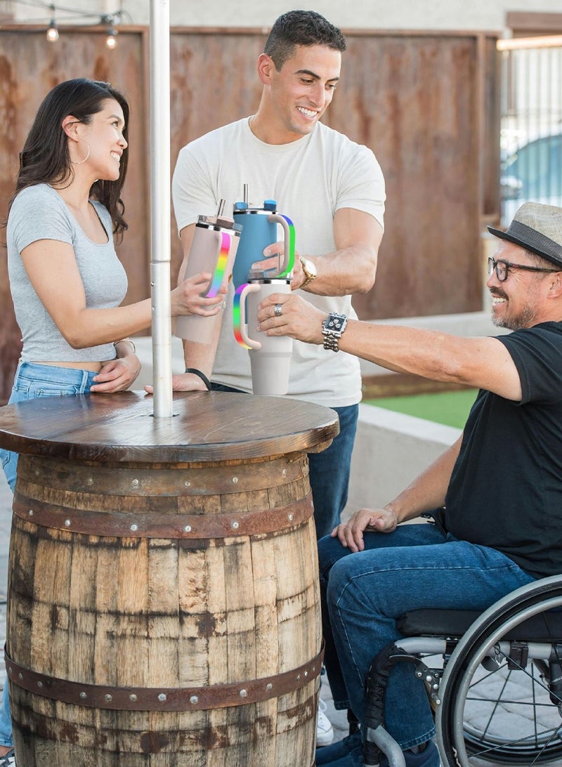 10 Colors LED Light-Up Handle for Stanley 40oz/30oz, Simple Modern Halloween Tumbler Glow in Cup Handles Comfortable Water Bottle Handle for Christmas Party Tumbler Gift for Stanley Cup Lovers (Pink) - Image 4