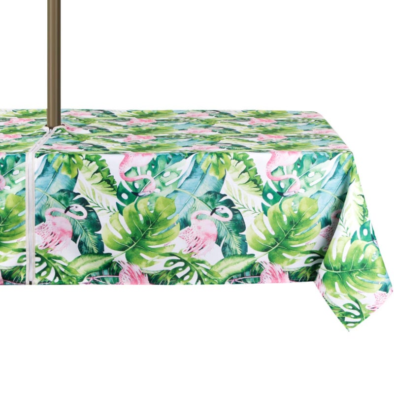 EHouseHome Outdoor Indoor 60x84 inch Rectangle Tablecloth with Umbrella Hole and Zipper Waterproof Zippered Patio Table Cloths SpringSummer Table Covers for Backyard Circular TableBBQsPicnic