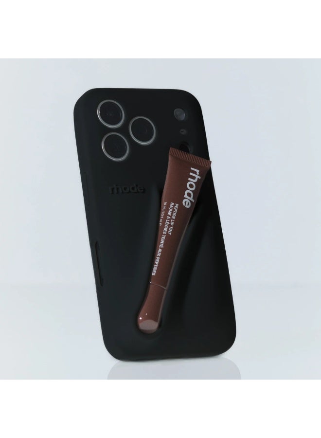 rhode Silicone Lip Holder for iPhone, Lip Gloss Adhesive Sleeve for iPhone, Lip Holder Stick-on Phone Case - Black - Image 2