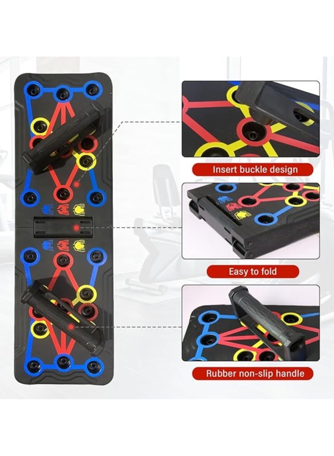 عام لوحة تمرين الضغط القابلة للطي، لوحة لياقة متعددة الاستخدامات للتدريب الكامل للجسم وتمارين الضغط الفعالة. تستهدف العضلات في الذراعين والصدر والكتفين، وكذلك العضلات الخلفية والعضلات ثلاثية الرؤوس - Image 3