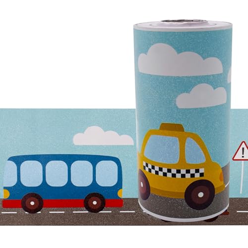 LoveFaye Yifely Traffic Car Wallpaper Border Self-Adhesive Wall Decor Sticker for Kids Room Nursery School Classroom - Image 2