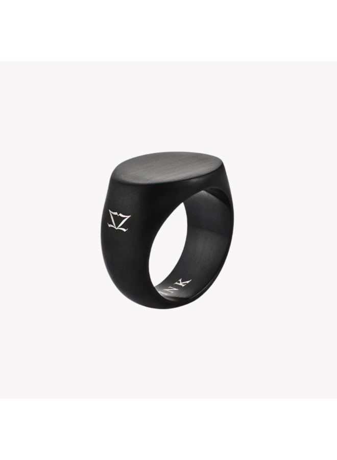 ZINK Men's Black Stainless Steel Ring | ZJRG043B-18 - Image 1