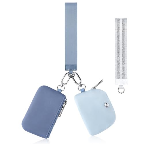Babysun Mini Zip Around Dual Pouch Wristlet With 2 Straps Wristlet Keychain Wallet for Women Coin Purse Small Cute for Teen Girl - Image 1