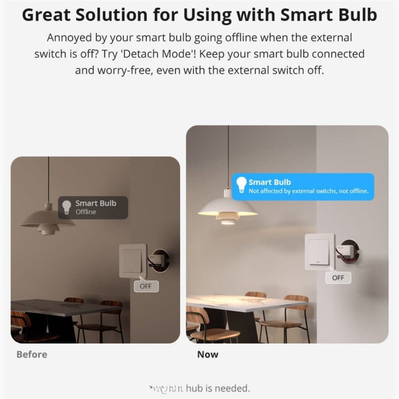 ZBMINI ZigBee Mini Smart Switch 2 Way Light Switch with Voice/APP Control Compatible with/SmartThings Hub/Philips Hub/Google Home/ ZBBridge ZigBee 3.0 Gateway Hub Required - Image 4