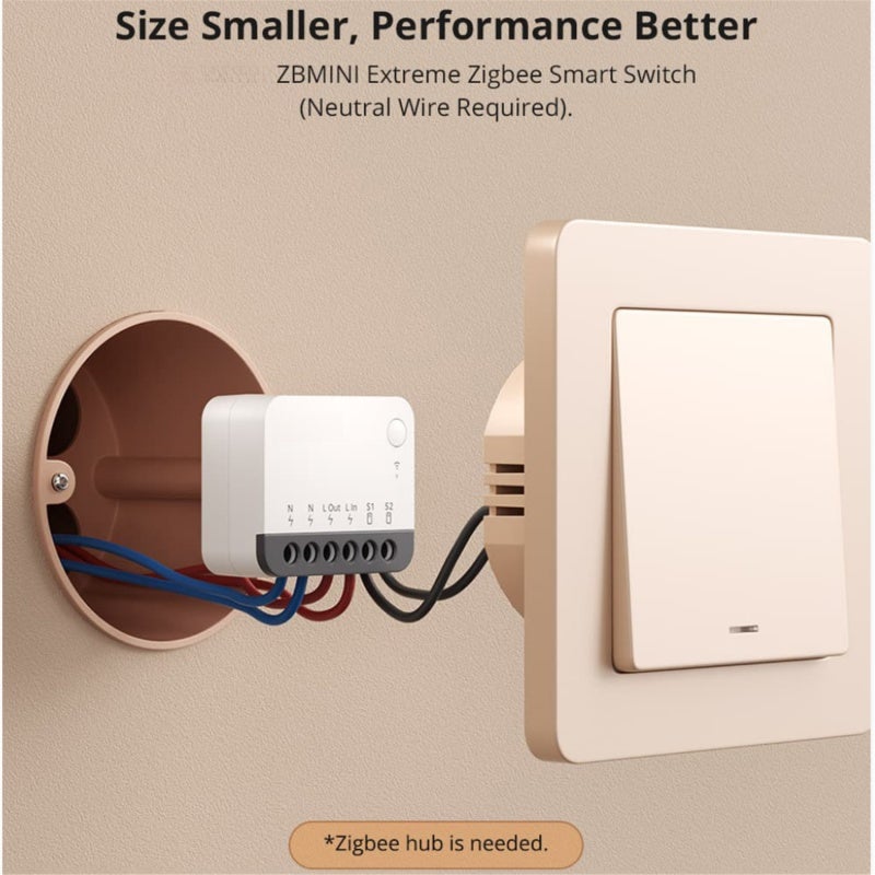 ZBMINI ZigBee Mini Smart Switch 2 Way Light Switch with Voice/APP Control Compatible with/SmartThings Hub/Philips Hub/Google Home/ ZBBridge ZigBee 3.0 Gateway Hub Required - Image 3