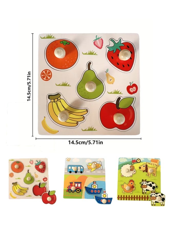 شبيلي مجموعة ألواح الأحجية الخشبية بمقابض على نمط مونتيسوري للتعلم المبكر مصنوعة من خشب آمن مع أنماط ملونة للأطفال الأولاد والبنات لتنمية المهارات المعرفية للعب الداخلي كهديه عيد ميلاد تعليمية للتعرف على الأشكال والتنسيق بين اليد والعين - Image 5