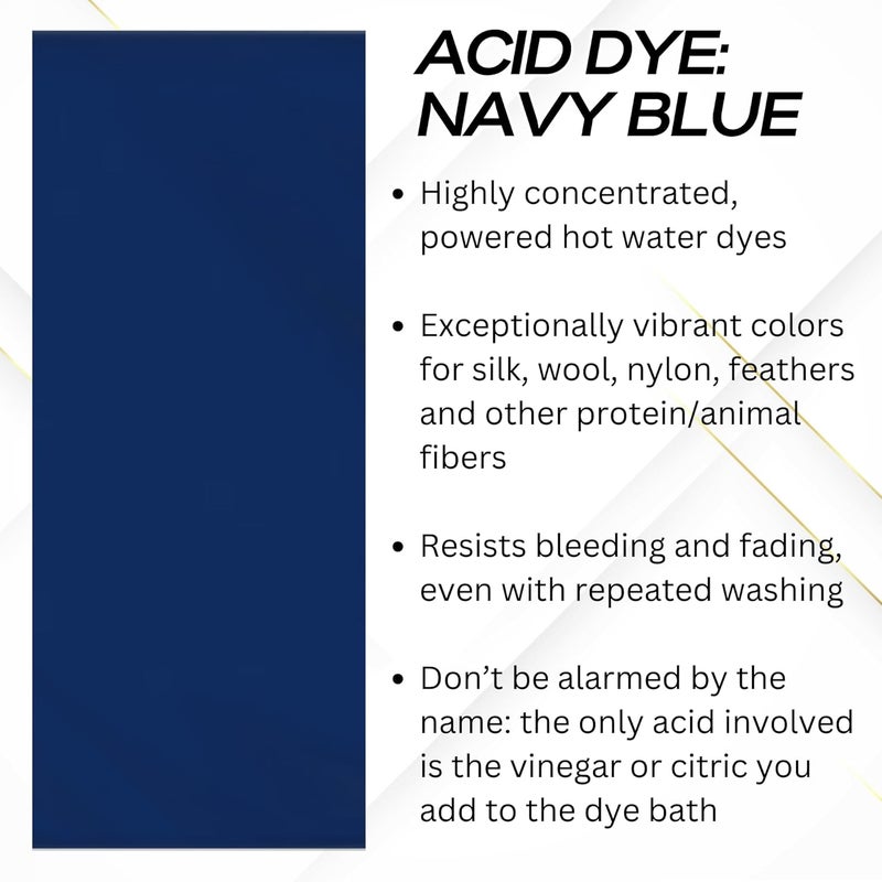 Jacquard Acid Dye in Navy Blue - 1/2 Oz - Professional Dye for Wool, Silk, Feathers, and Nylon - Image 2