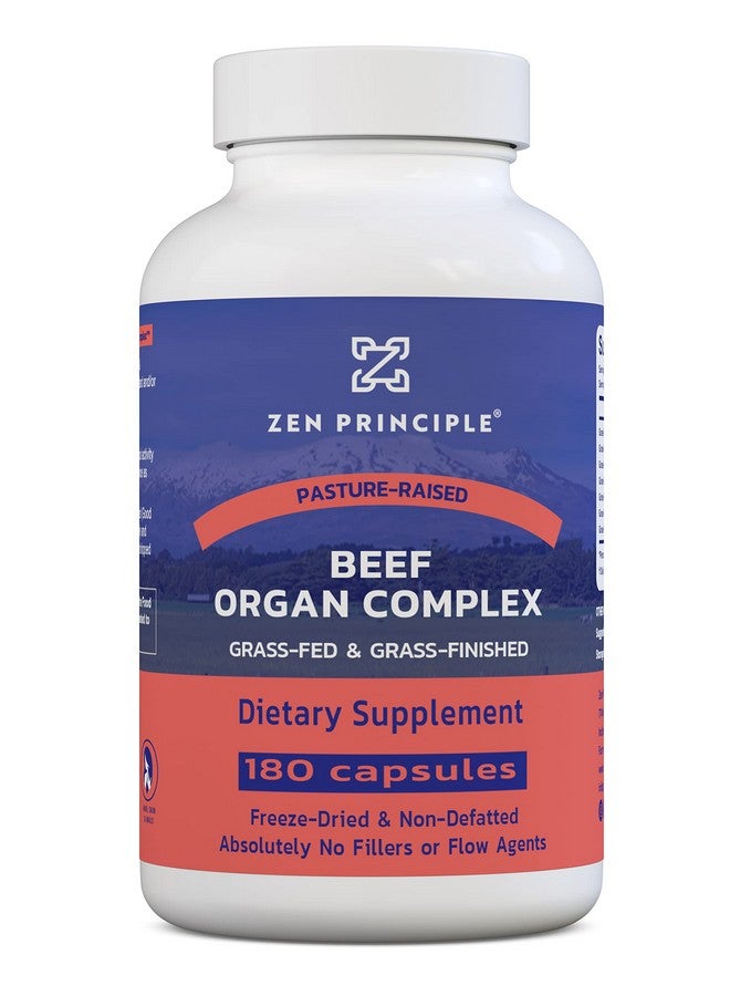 Zen Principle Grass Fed Beef Organs - Desiccated Liver, Heart, Kidney, Pancreas, Spleen, Intestine, Tripe/Stomach. Beef Organ Supplements - Image 1